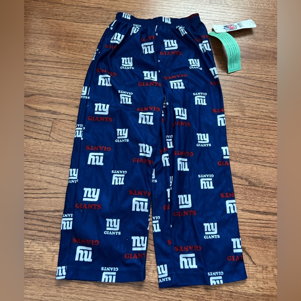 NWT NFL NY Giants Kids Pajama Bottoms - Blue‎ and White XS